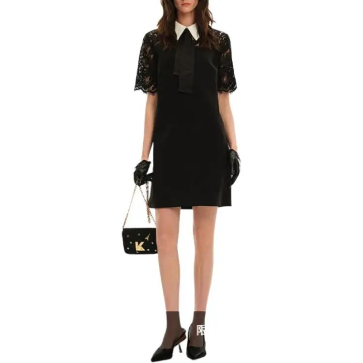 KARL LAGERFELD SS25 Short Sleeved Dress Women's Black-1