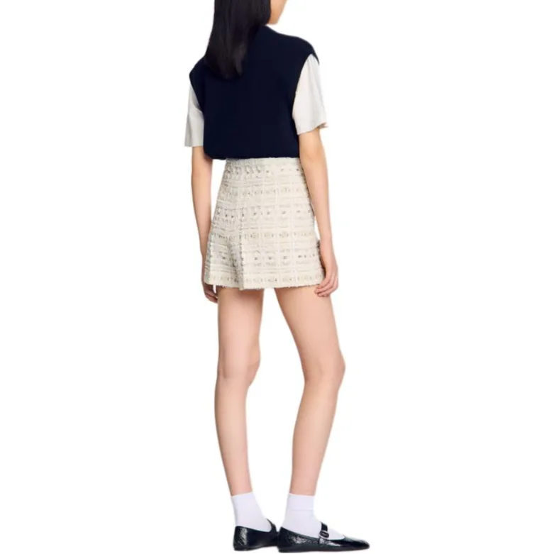 Sandro Tweed Shorts-3