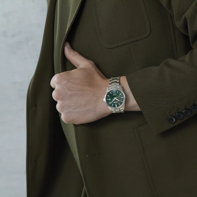SEIKO Presage Series Mechanical Movement Stainless Steel Strap Watch Men's Watches Green Dial-6