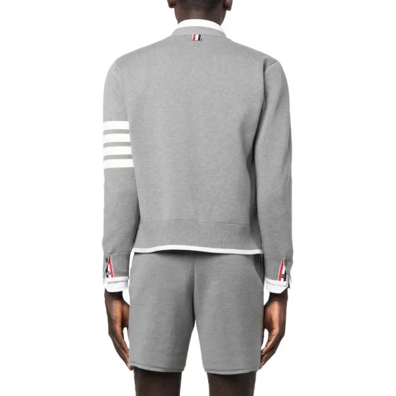 THOM BROWNE 4 Bar Striped Buttoned Cardigan-4