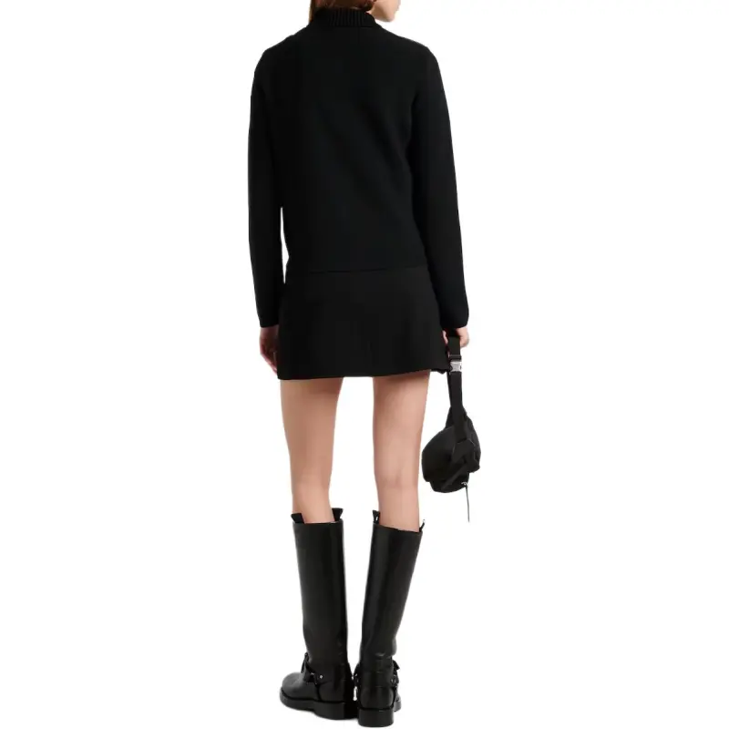 Moncler Logo Patch Quilted Knitted Cardigan-2