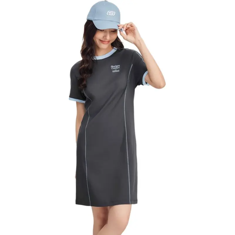 Skechers Short Sleeved Dress Women's Smoky Gray-3