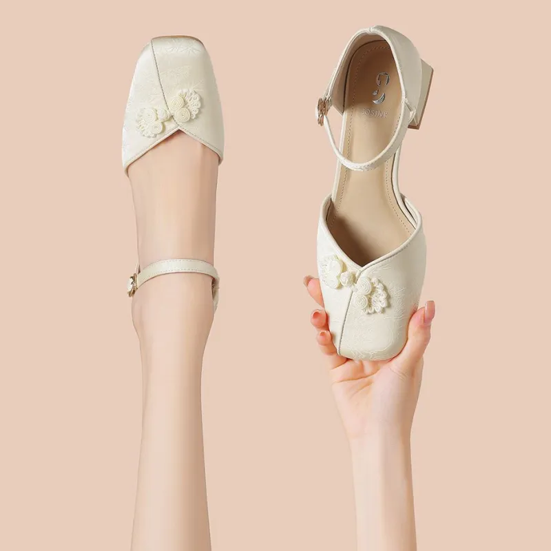 JOSINY High Heels 4.5cm Women's Ecru/Light Pink-4