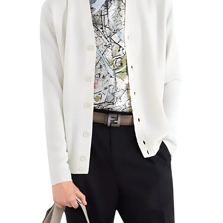 FENDI Cashmere Sweaters Men White-3