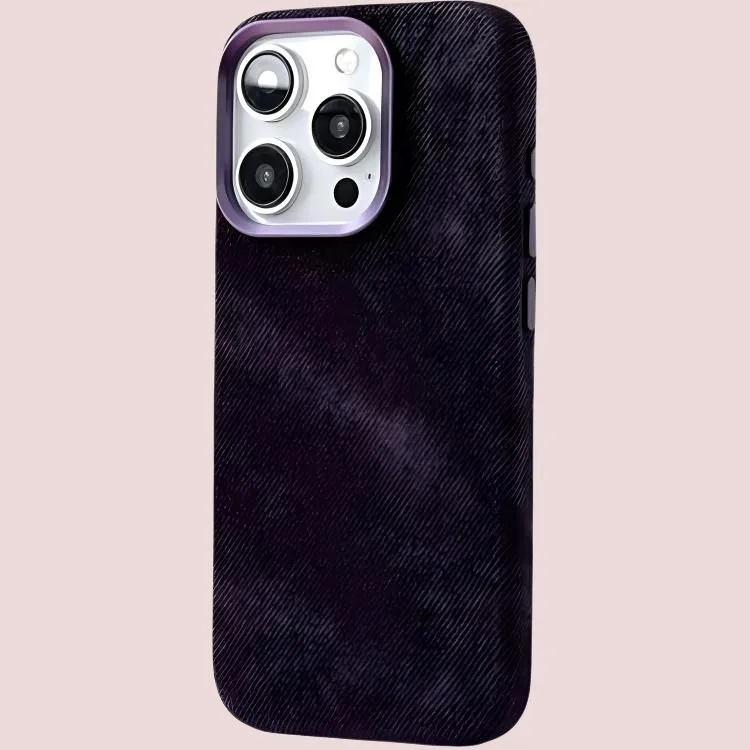 Leather Material Solid Color Fiber Magnetic Phone Cases Compatible With IPhone 16/15 Pro Max/Apple 13/14 Pro/Max-37