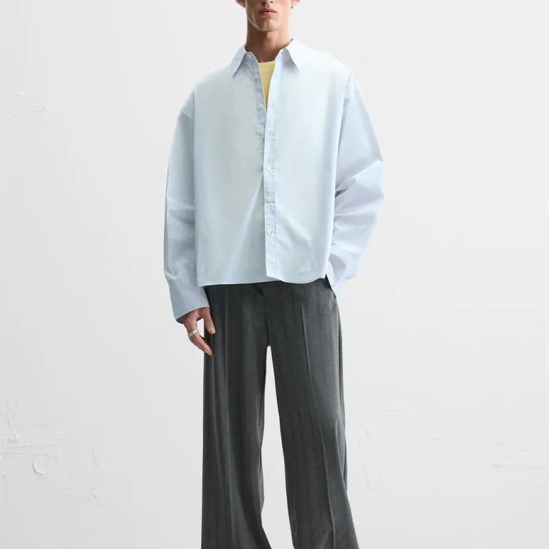 ZARA Shirts Men Light Blue-2