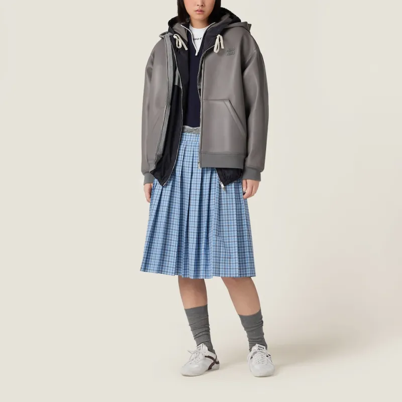 MIU MIU Leather Jacket Women's Marble Gray-1