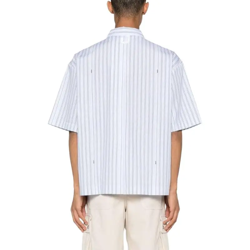 Jacquemus Pinstripe Collared Short Sleeve Shirt-4