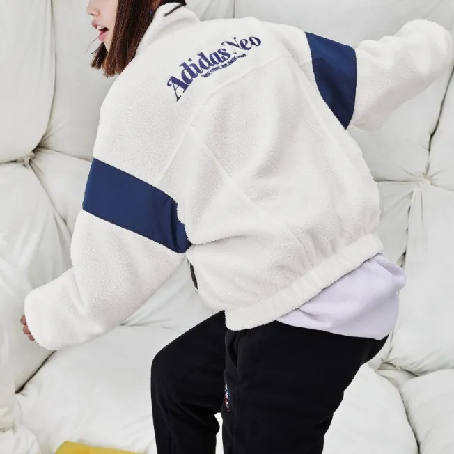 Adidas Neo Velvet Jackets Women's Pink White-4