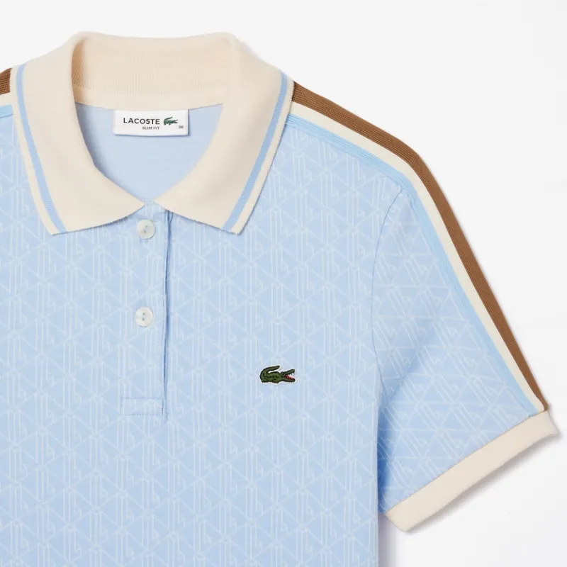 LACOSTE Short-Sleeved Dresses Women's WB5/light Blue-4
