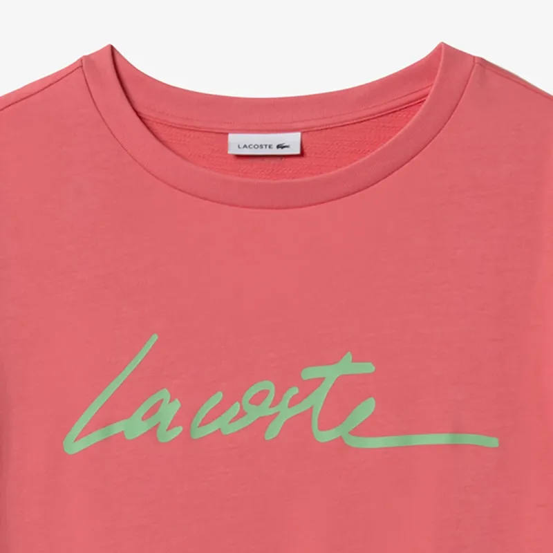LACOSTE Short Sleeved Dress Women's Pink-3
