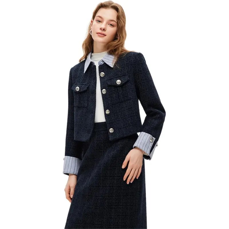 Love To Serve Skirt Set Women's Navy Blue-1