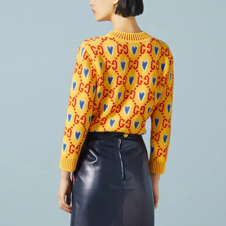 GUCCI Valentine's Day Collection FW23 Sweater Women's Yellow-2