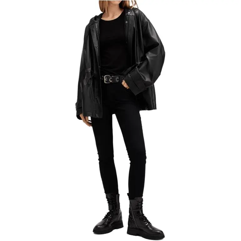ALLSAINTS Leather Jacket Women's Black-2