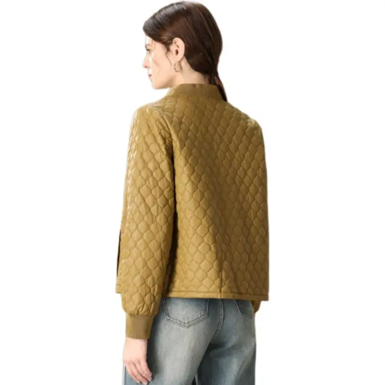 FENHONGMALI Puffer Jacket Women's Mustard Green-2