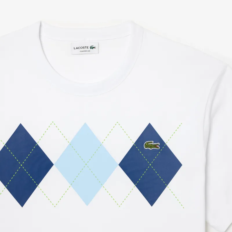LACOSTE Geometric Print T shirt-4