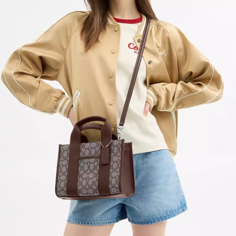 COACH Leather Handbag Women's Brown-3