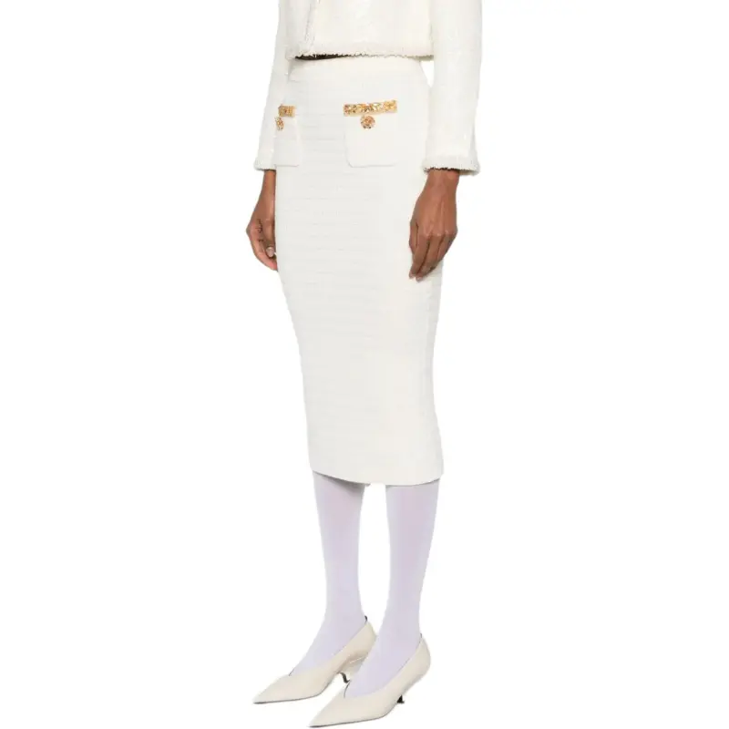 Self portrait Lurex Knitted Midi Skirt-4
