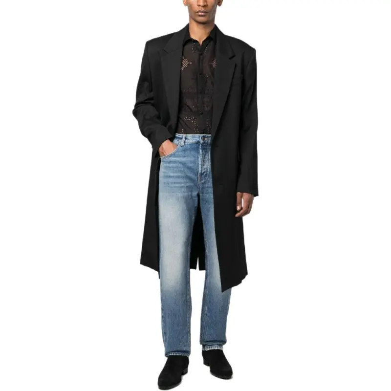 SAINT LAURENT Button Detailed Straight Leg Jeans-1