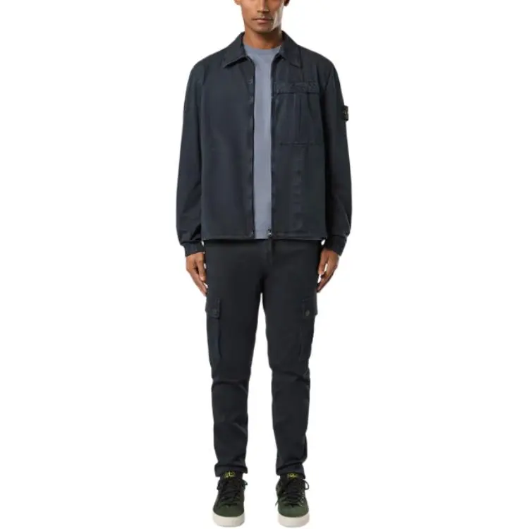STONE ISLAND Zip Up Long Sleeved Shirt-2