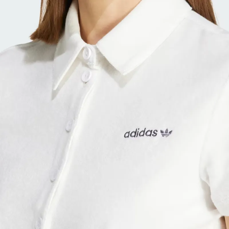 Adidas Originals Striped Towel Button Up Tee-3