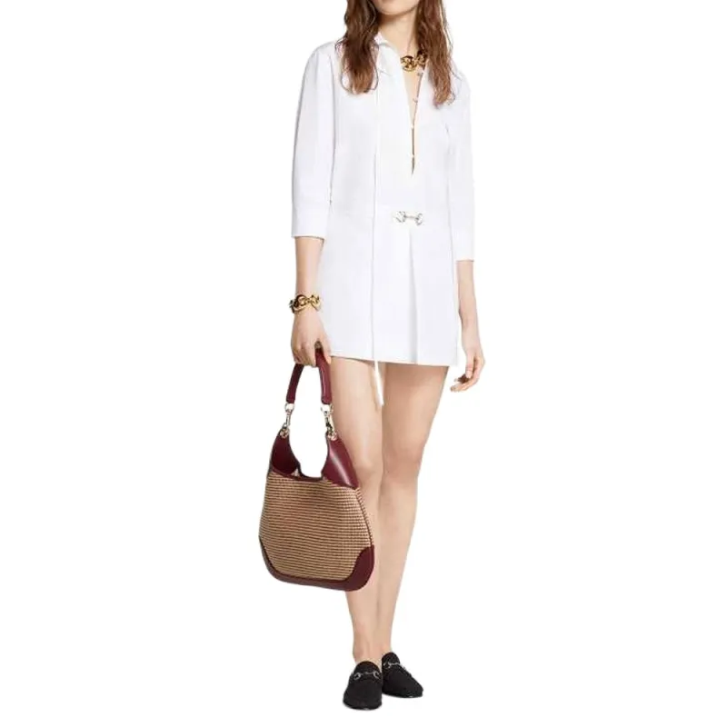 GUCCI SS25 Long Sleeved Dress Women's White-1