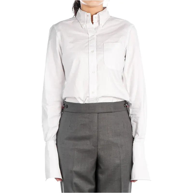 THOM BROWNE Logo-Patch Button-Up Poplin Shirt-4