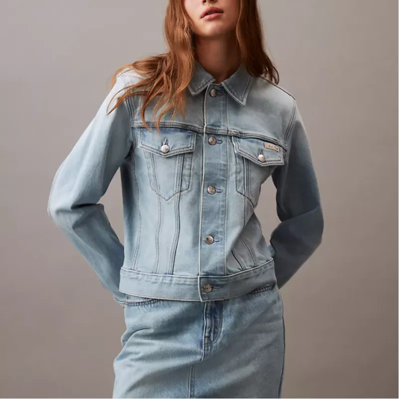 CALVIN KLEIN Denim Jacket Women's Medium Blue-2