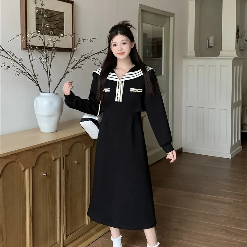 SECFLY OFFICIAL Long Sleeved Dresses Women's Black-5