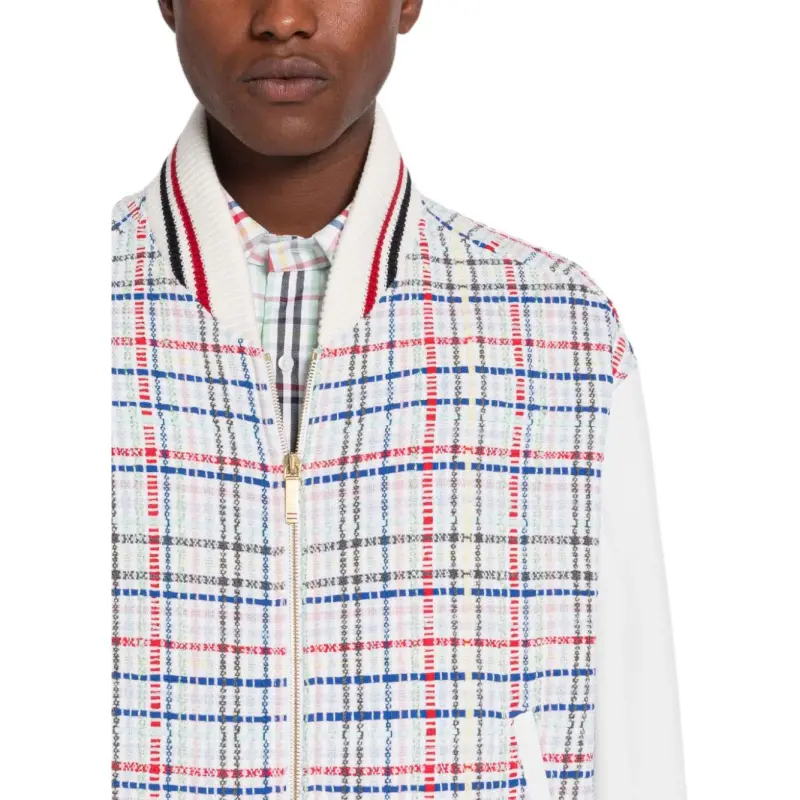 THOM BROWNE Gingham Check Zipped Bomber Jacket-4