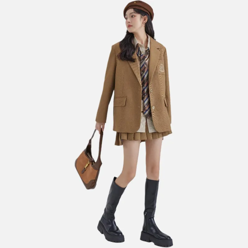 DEAR DEER PUFF Shirt Women's Beige-2