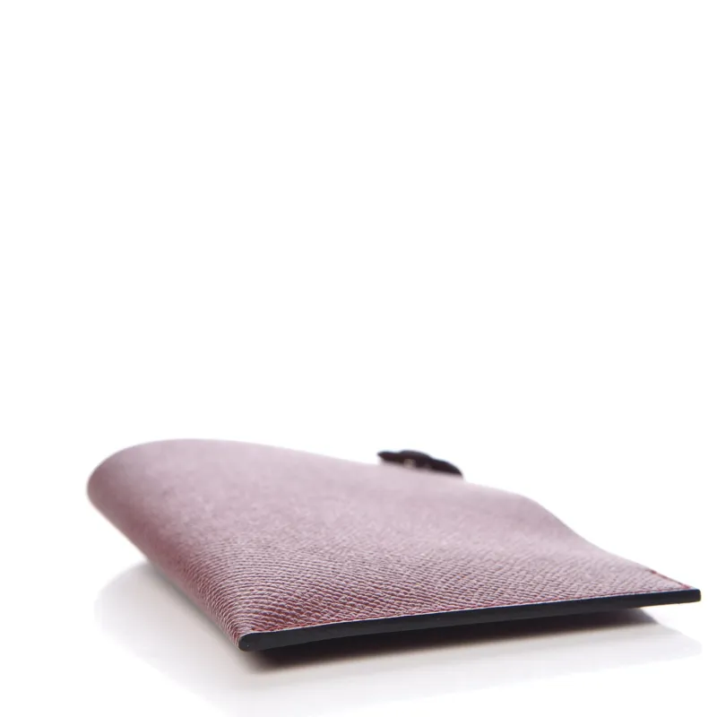 HERMES Tarmac Cow Leather Passport Holder Women's 0G Rouge Sellier Saddle Red-3