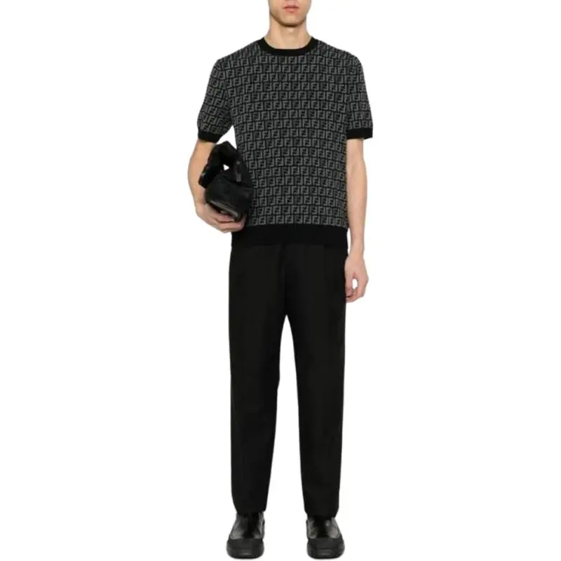 FENDI Ff Jacquard Short Sleeved Jumper-2