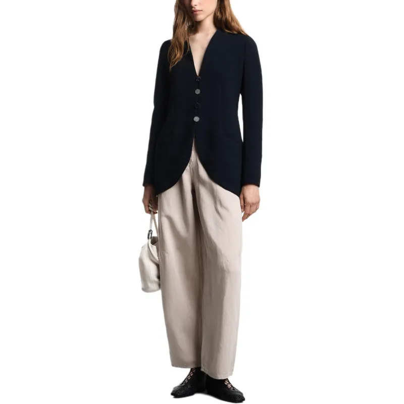 EMPORIO ARMANI Crêpe effect Cady Blazer-2