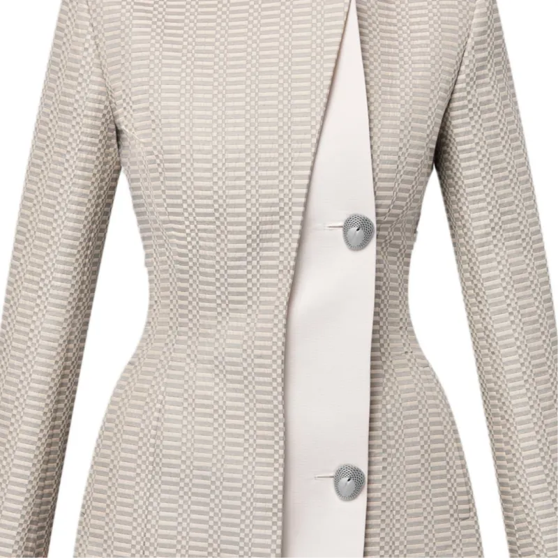LOUIS VUITTON Asymmetrical Micro Damier Blazer-2