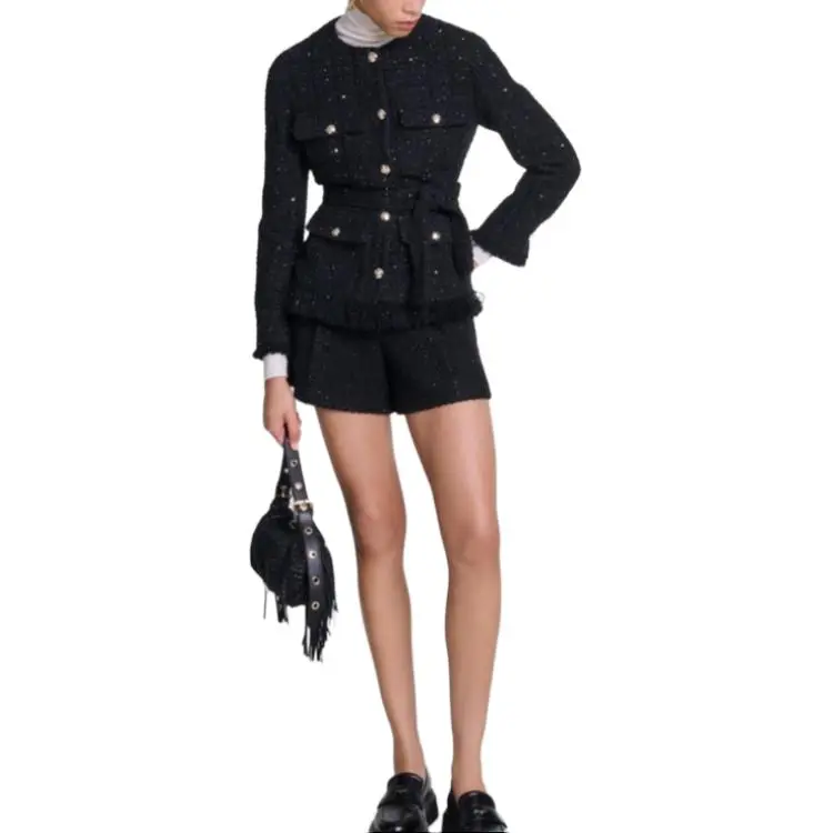 Maje Sequinned Tweed Jacket-3