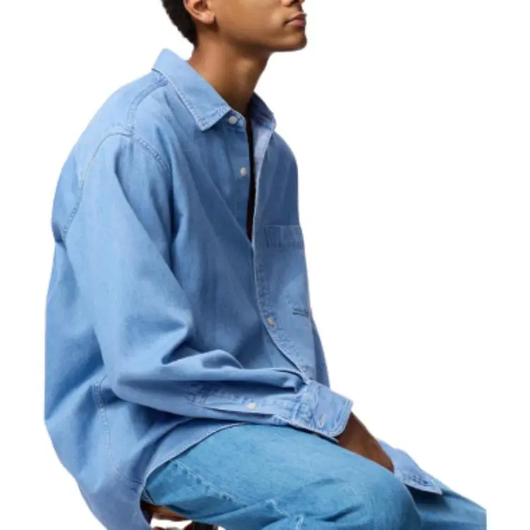 UNIQLO Shirts Men Sky Blue-3