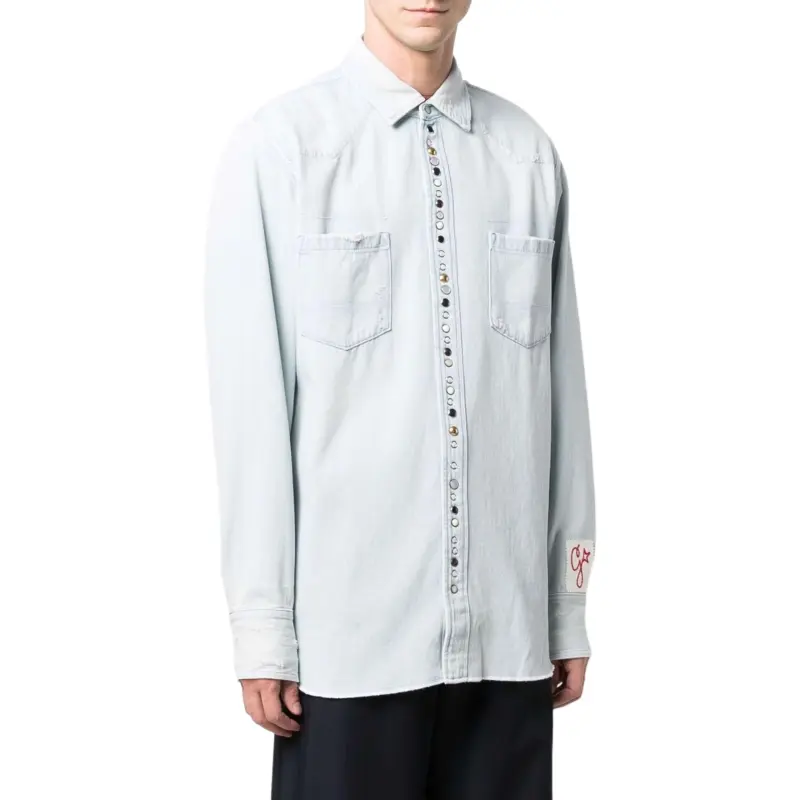 Golden Goose Deluxe Brand Logo Patch Buttoned Shirt-3