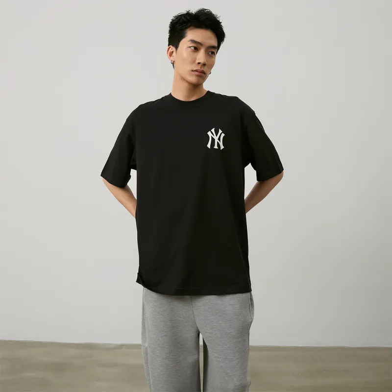 MLB SS24 Drop Shoulder Sleeve T Shirt Unisex Black-4