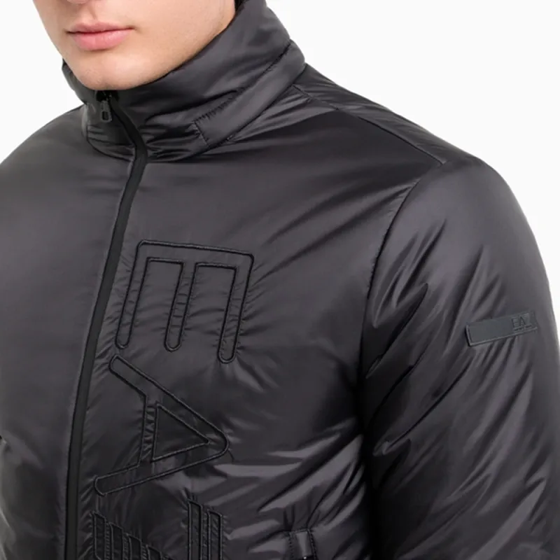 EMPORIO ARMANI Logo Embroidered Zipped Puffer Jacket-4