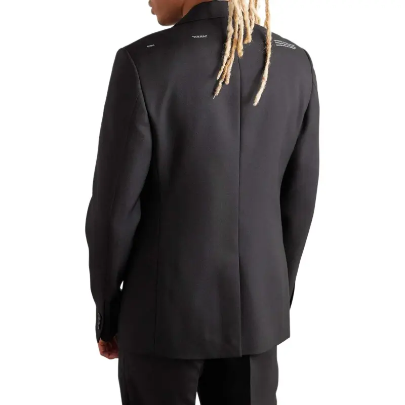 OFF WHITE Single Breasted Long Sleeved Blazer-4