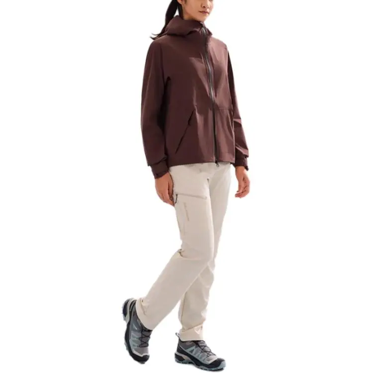 SALOMON OUTERPATH Hiking Waterproof And Breathable Windbreaker Jacket Women's Red Brown-1