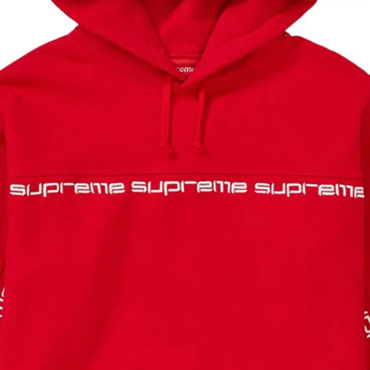 Supreme Text Stripe Hooded Sweatshirt-2