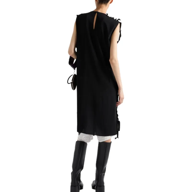 PRADA Fringed Detailed Sleeveless Mini Dress-2