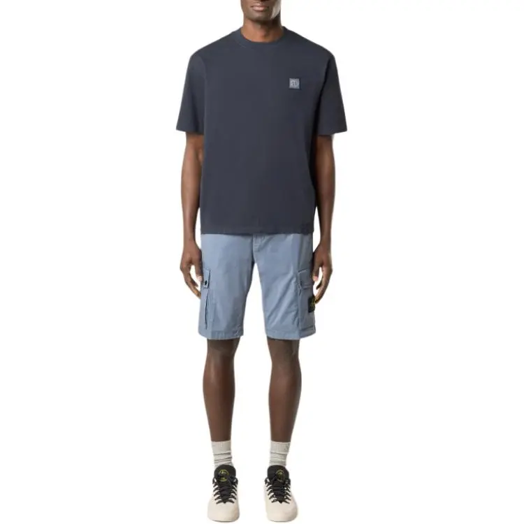 STONE ISLAND Cargo Shorts Men's Avio Blue-3