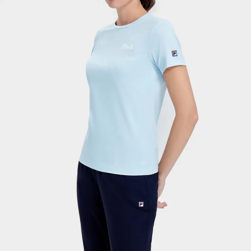 FILA Set in Sleeve T Shirt Women's Enchanting Blue-4