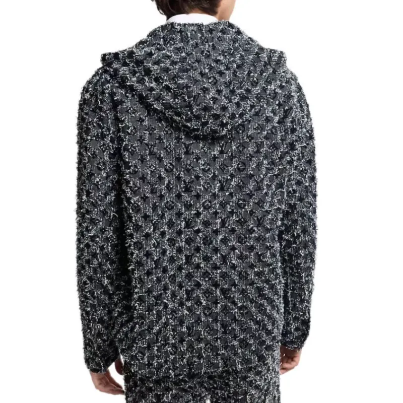 LOUIS VUITTON Flocked Monogram Denim Hoodie-4