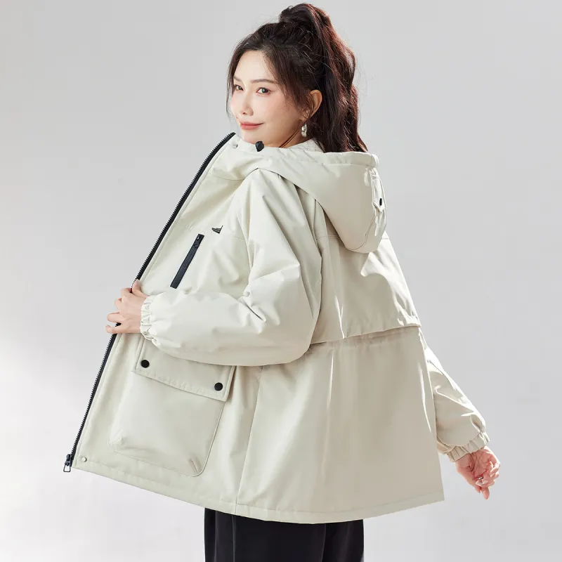 TERRE BLEUE Puffer Jacket Women's Beige-1