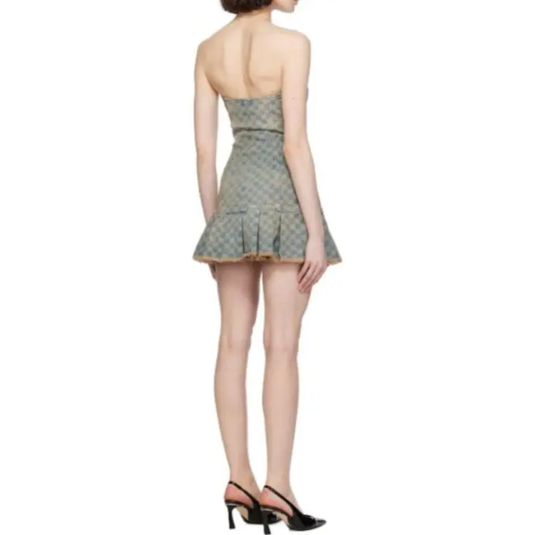Misbhv Strapless Denim Mini Dress-4
