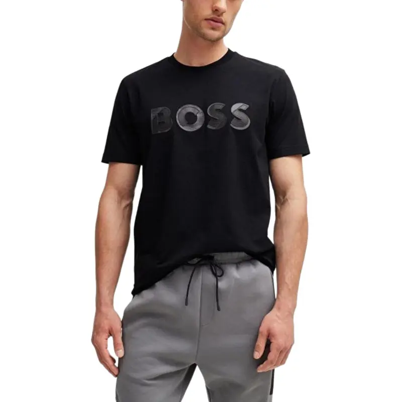 HUGO BOSS Logo Embossed Crewneck T Shirt-2